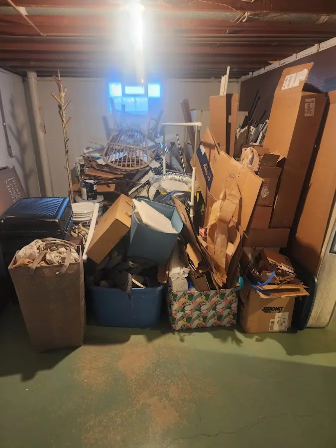 Roll-off dumpster container at job site for 20 Yard Dumpster Rental in Michigan City